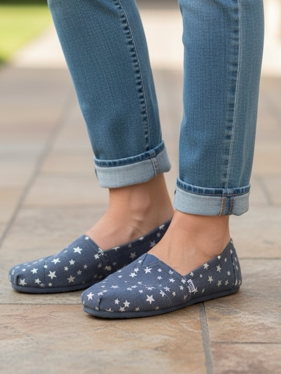 Toms Shoes - TOMS Women's Slip On Classics Navy Stars 9